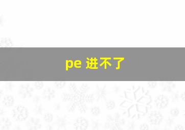 pe 进不了